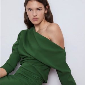 Zara - Asymmetrical Green top